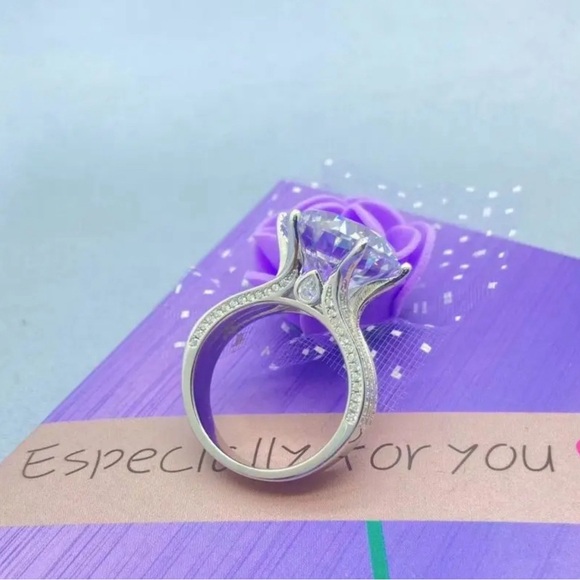 🔥10CT Certified Moissanite Diamond Excellent Cut sparkling Ring Size 7 - Picture 13 of 16